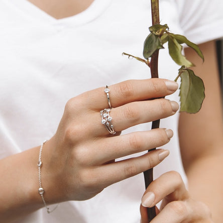 Hot Diamonds Tender White Topaz Statement Ring