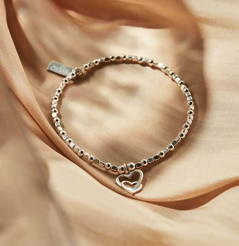 ChloBo Inner Spirit Silver Interlocking Love Heart Bracelet