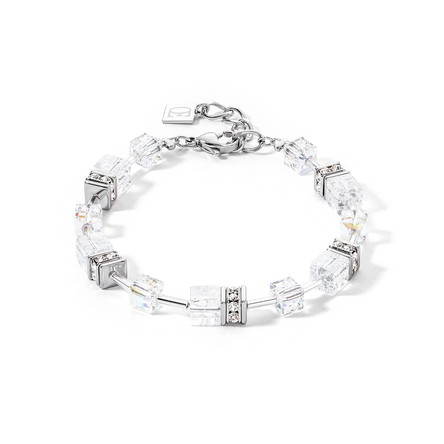 Coeur De Lion GeoCube Iconic Silver-White Bracelet