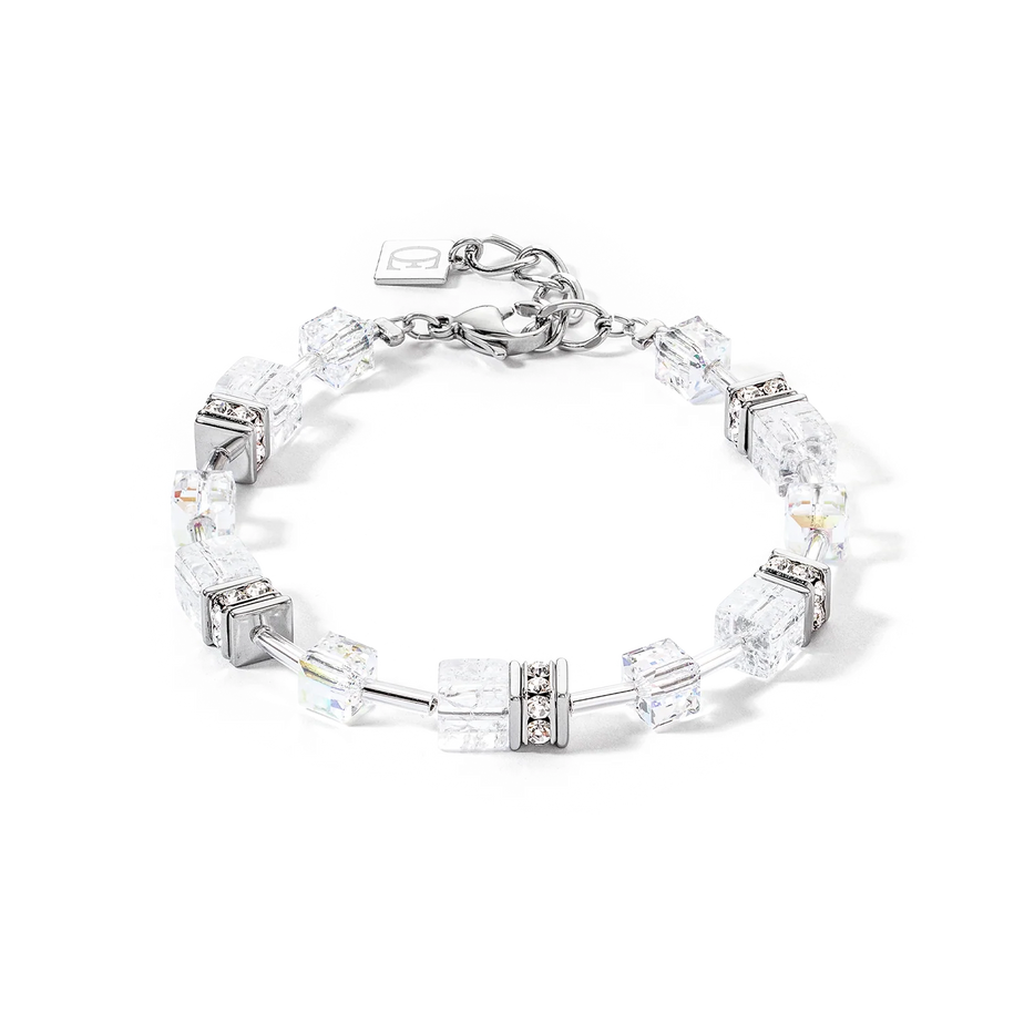 Coeur De Lion GeoCube Iconic Silver-White Bracelet
