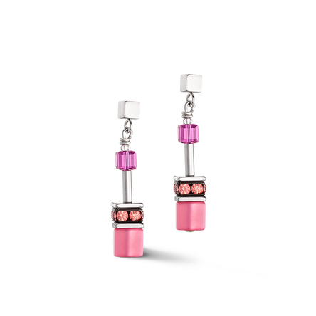 Coeur de Lion GeoCUBE® Iconic Viva Magenta Earrings
