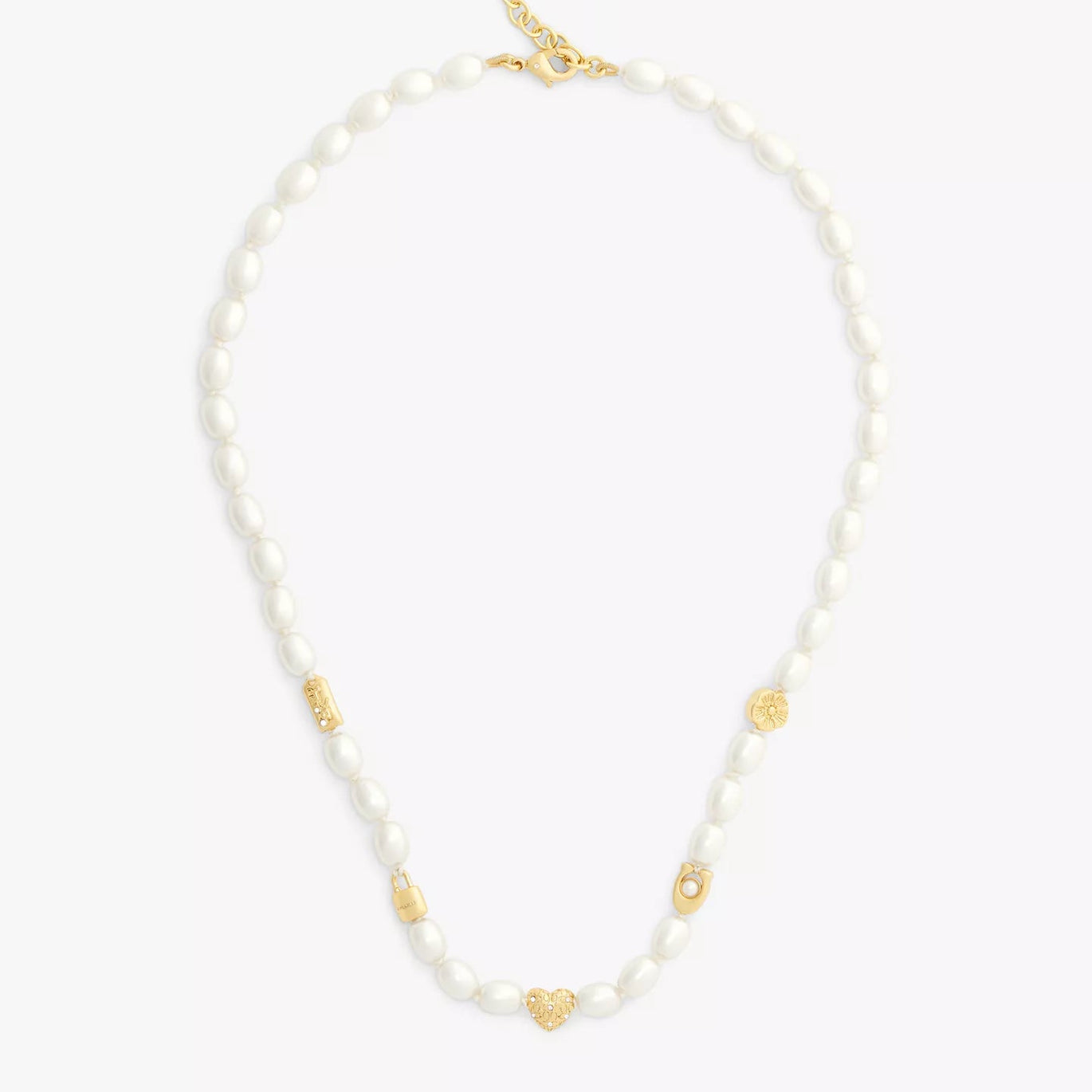 COACH Iconic Pearl Bead Station Necklace