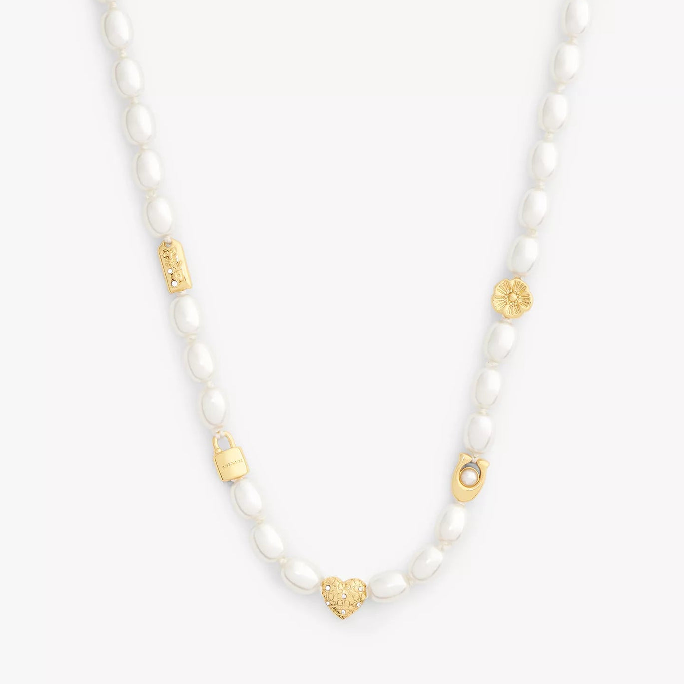 COACH Iconic Pearl Bead Station Necklace