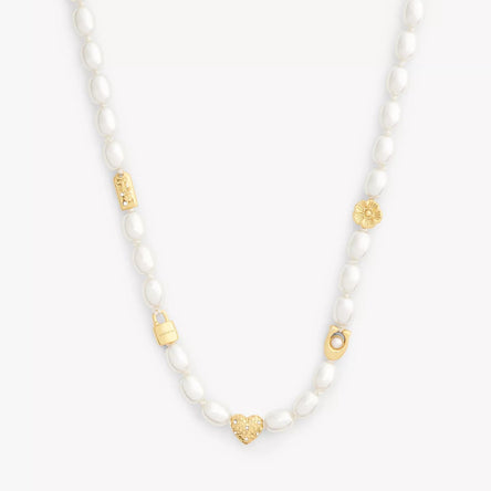 COACH Iconic Pearl Bead Station Necklace