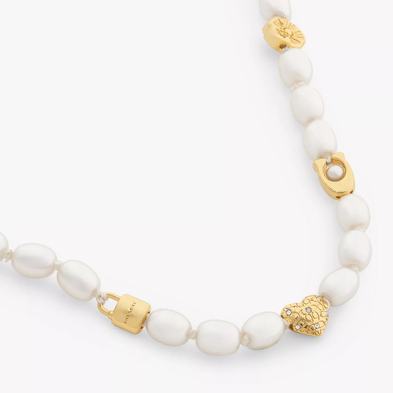 COACH Iconic Pearl Bead Station Necklace