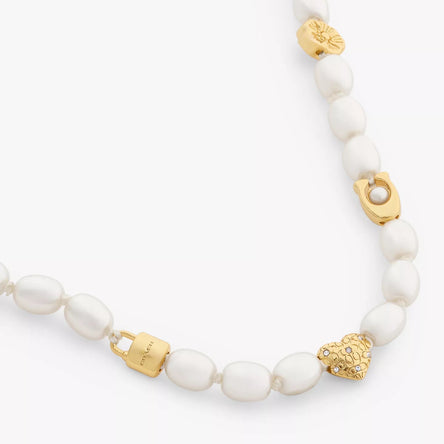 COACH Iconic Pearl Bead Station Necklace
