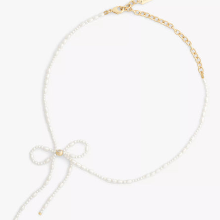 COACH Pearl Bow Choker Necklace