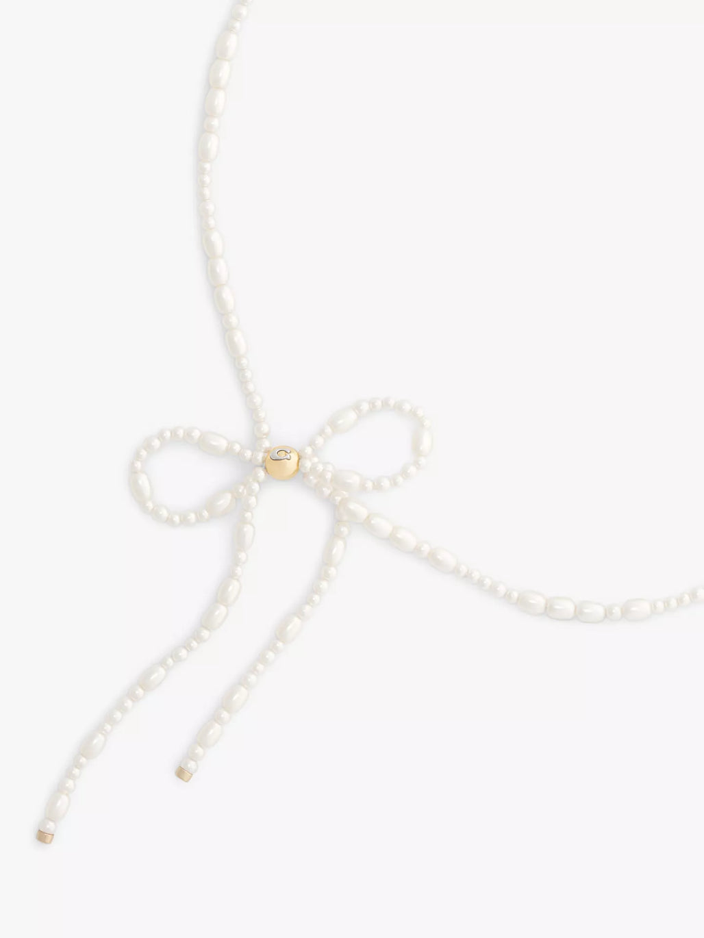 COACH Pearl Bow Choker Necklace