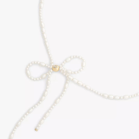 COACH Pearl Bow Choker Necklace