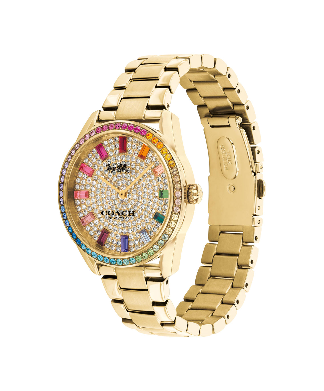 COACH Gold Plated Rainbow Dial Watch