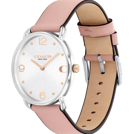 COACH ELLIOT WHITE DIAL WITH PINK LEATHER STRAP LADIES WATCH