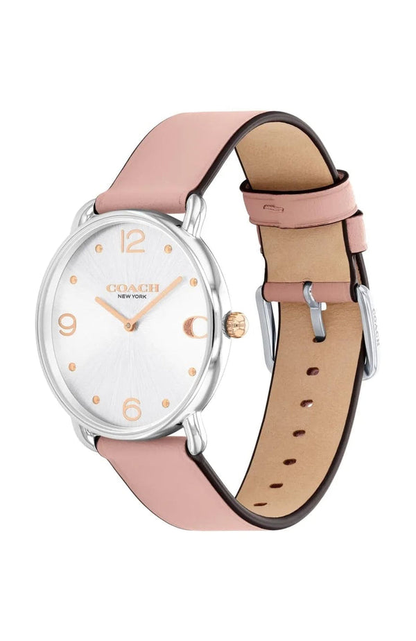 COACH ELLIOT WHITE DIAL WITH PINK LEATHER STRAP LADIES WATCH