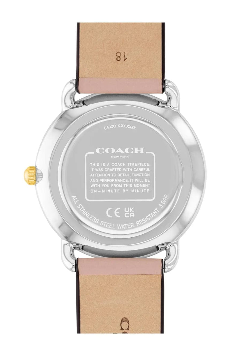 COACH ELLIOT WHITE DIAL WITH PINK LEATHER STRAP LADIES WATCH