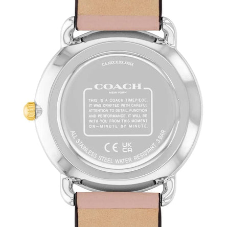 COACH ELLIOT WHITE DIAL WITH PINK LEATHER STRAP LADIES WATCH
