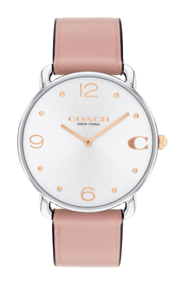 COACH ELLIOT WHITE DIAL WITH PINK LEATHER STRAP LADIES WATCH