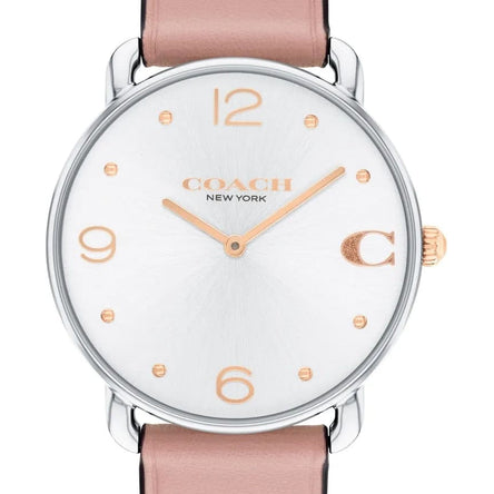 COACH ELLIOT WHITE DIAL WITH PINK LEATHER STRAP LADIES WATCH
