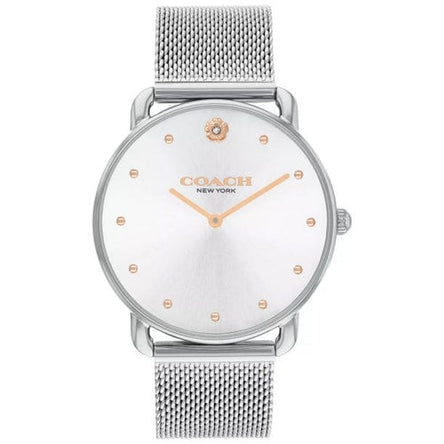 COACH ELLIOT SILVER DIAL WITH STAINLESS STEEL MESH BRACELET LADIES WATCH