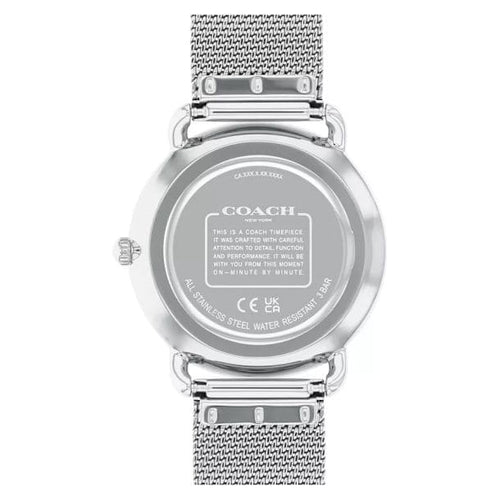 COACH ELLIOT SILVER DIAL WITH STAINLESS STEEL MESH BRACELET LADIES WATCH