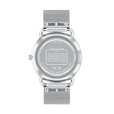 COACH ELLIOT SILVER DIAL WITH STAINLESS STEEL MESH BRACELET LADIES WATCH