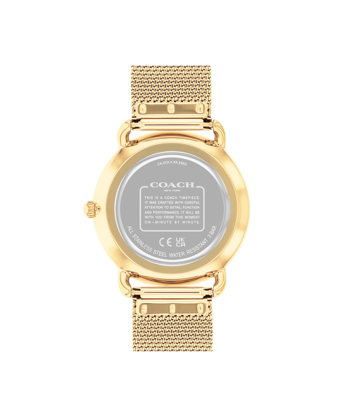 COACH Ladies Elliott Silver Dial Gold Tone Watch