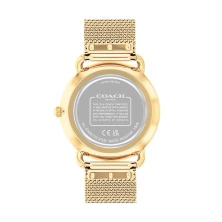 COACH Ladies Elliott Silver Dial Gold Tone Watch