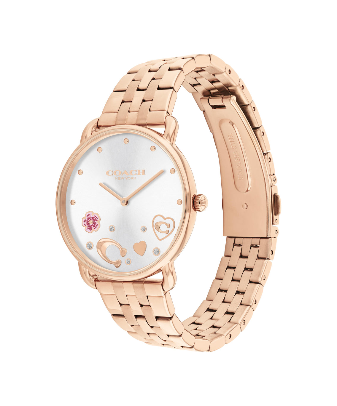 Coach Elliot Rose Gold Tone Crystal Ladies Watch