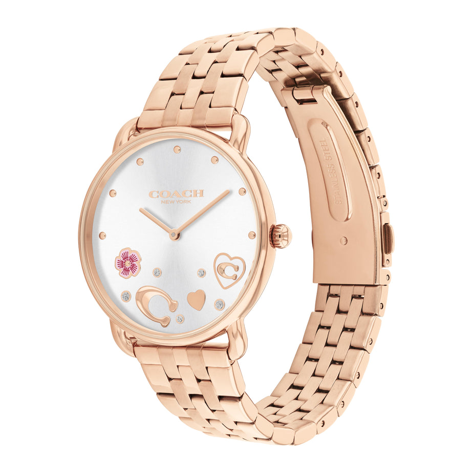 Coach Elliot Rose Gold Tone Crystal Ladies Watch