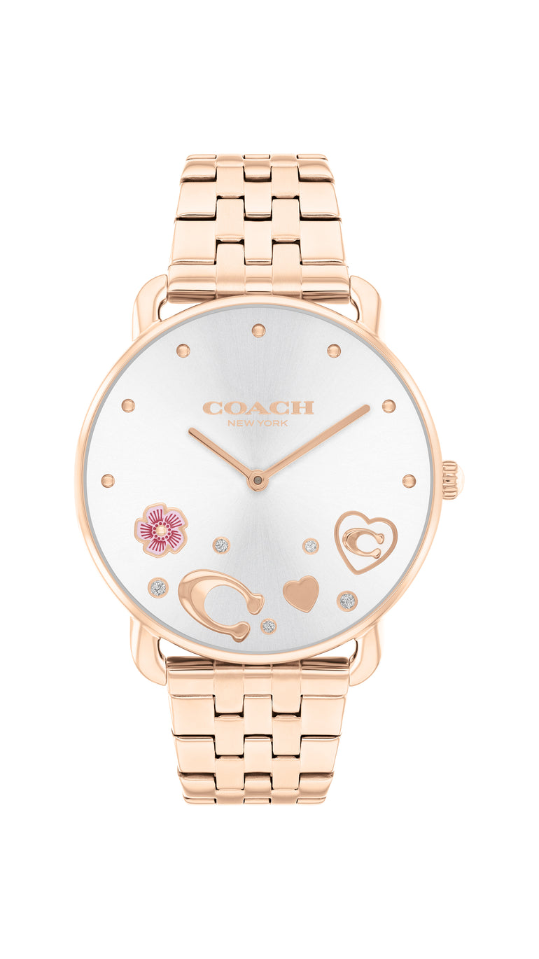 Coach Elliot Rose Gold Tone Crystal Ladies Watch