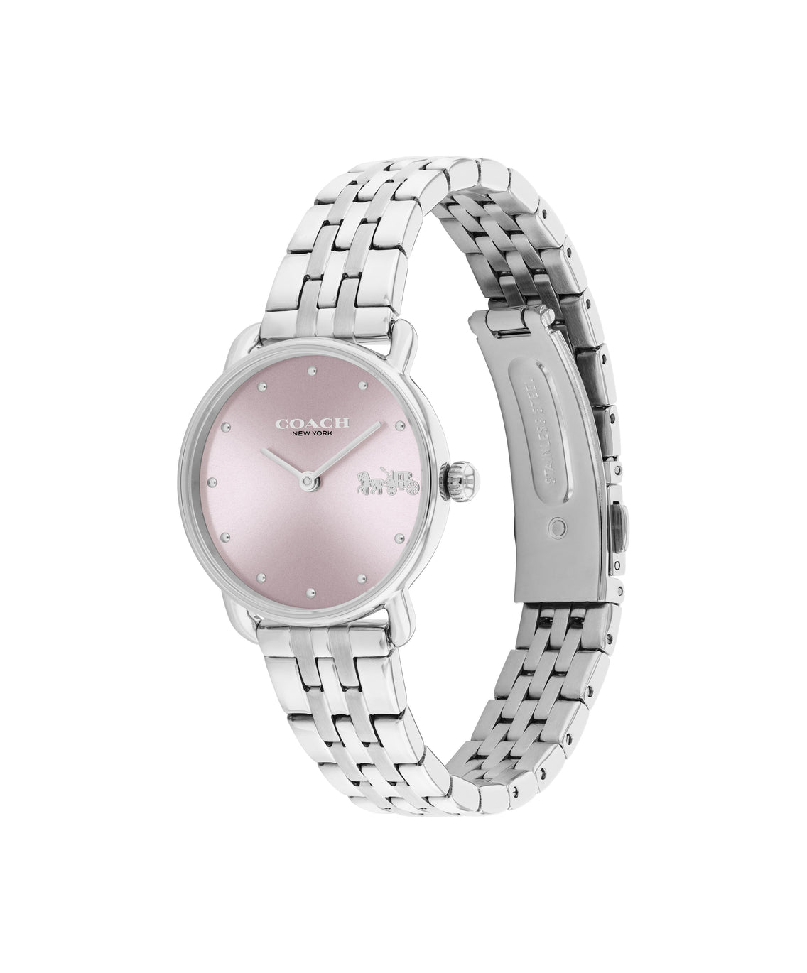 COACH Elliot Ladies Silver Pink Watch