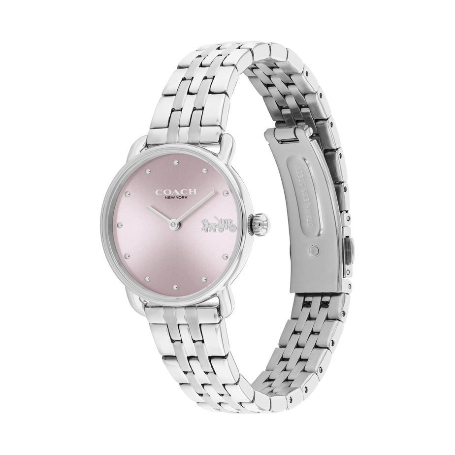 COACH Elliot Ladies Silver Pink Watch