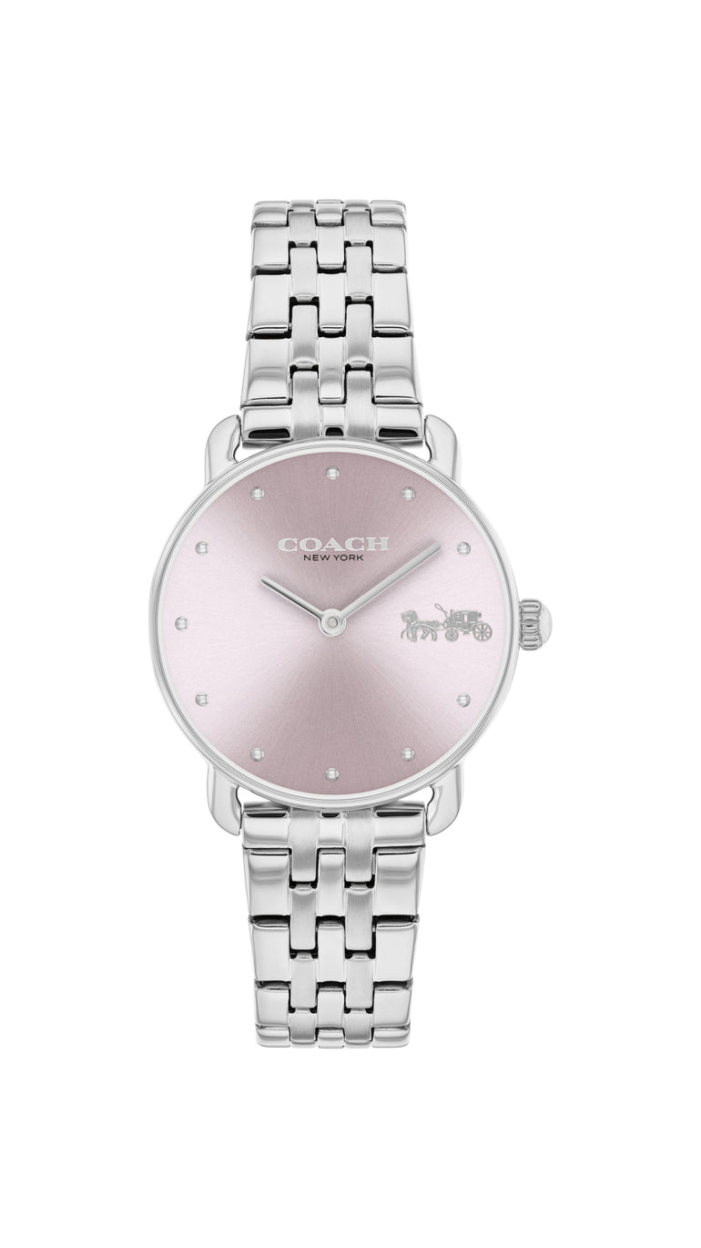 COACH Elliot Ladies Silver Pink Watch