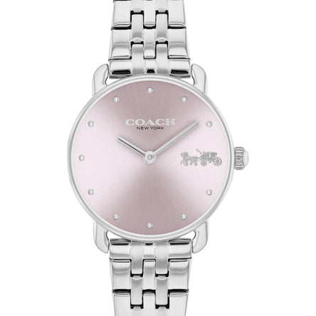 COACH Elliot Ladies Silver Pink Watch