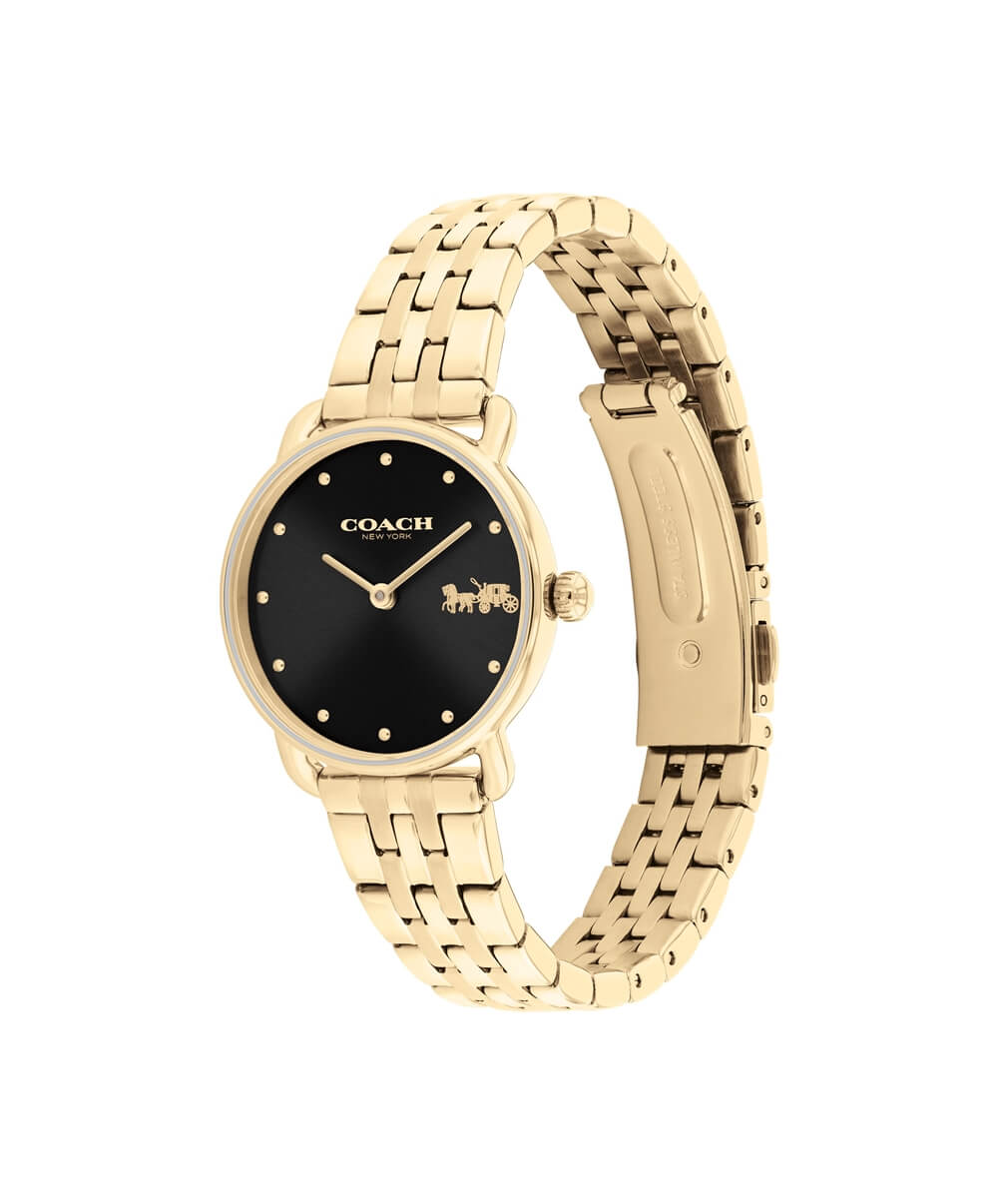 COACH ELLIOT BLACK DIAL WITH GOLD-TONE BRACELET LADIES WATCH