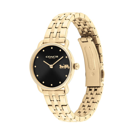 COACH ELLIOT BLACK DIAL WITH GOLD-TONE BRACELET LADIES WATCH
