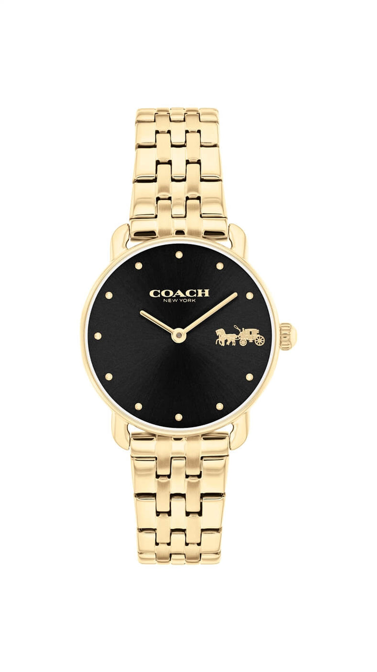COACH ELLIOT BLACK DIAL WITH GOLD-TONE BRACELET LADIES WATCH