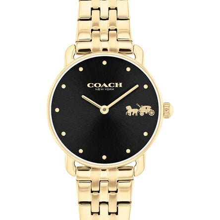 COACH ELLIOT BLACK DIAL WITH GOLD-TONE BRACELET LADIES WATCH