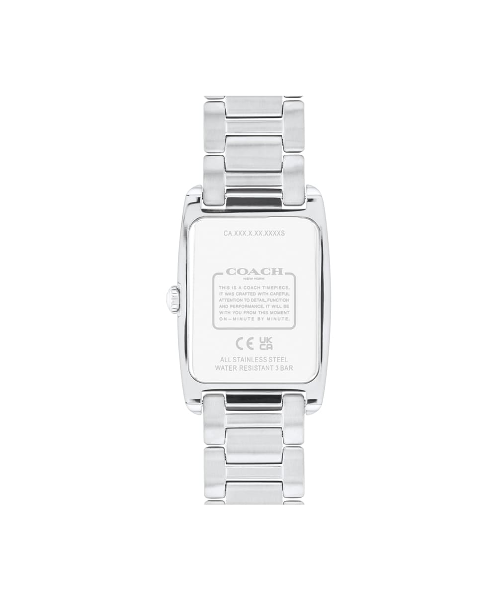 Coach Rectuangular Watch COACH REESE WHITE RECTANGULAR DIAL WITH CRYSTAL-SET TWO-TONE BRACELET