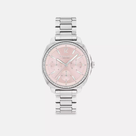 COACH KITT STAINLESS STEEL CHRONOGRAPH PINK DIAL LADIES WATCH