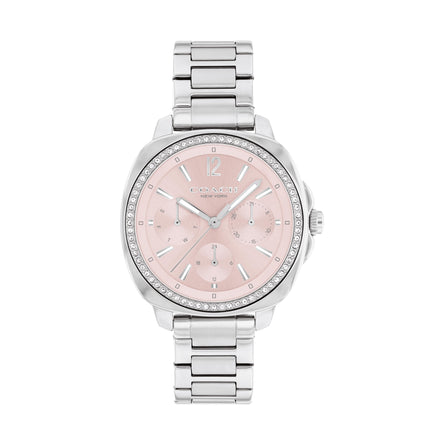 COACH KITT STAINLESS STEEL CHRONOGRAPH PINK DIAL LADIES WATCH