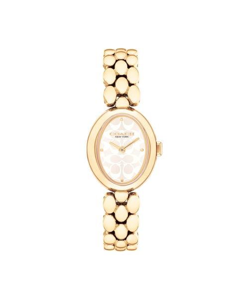 COACH SAMMY BEIGE LOGO DIAL WITH GOLD-TONE BRACELET LADIES WATCH