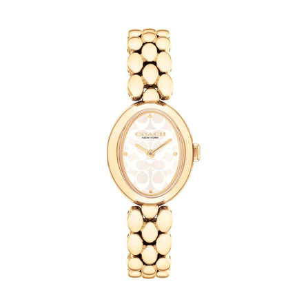 COACH SAMMY BEIGE LOGO DIAL WITH GOLD-TONE BRACELET LADIES WATCH