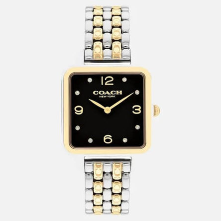 COACH CASS TWO TONE BRACELET STRAP WITH BLACK DIAL LADIES WATCH