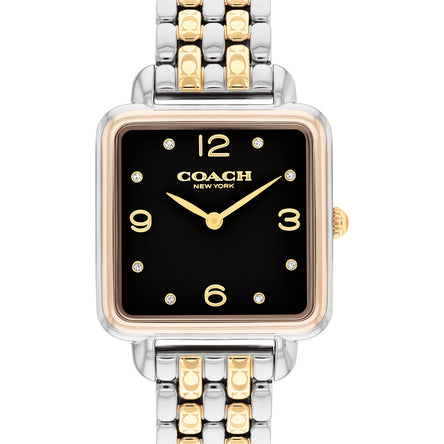 COACH CASS TWO TONE BRACELET STRAP WITH BLACK DIAL LADIES WATCH
