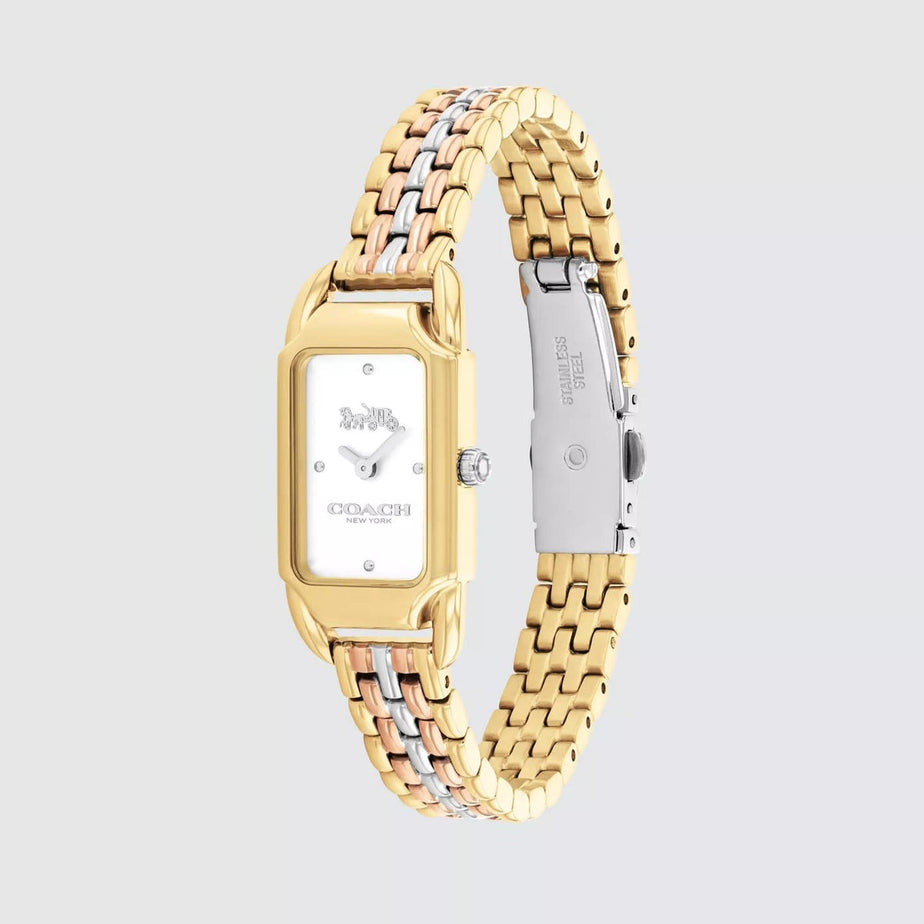 COACH CADIE WHITE DIAL WITH TRI-TONE BRACELET LADIES WATCH