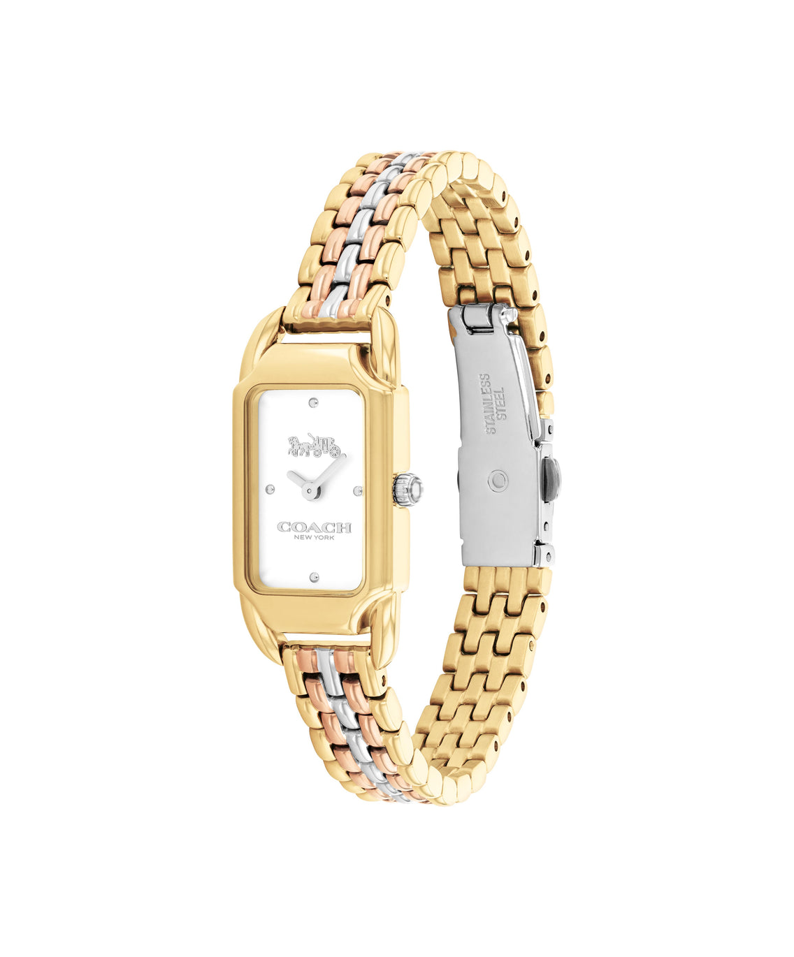 COACH CADIE WHITE DIAL WITH TRI-TONE BRACELET LADIES WATCH