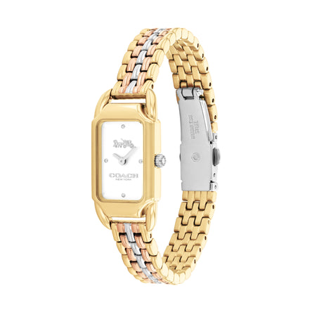 COACH CADIE WHITE DIAL WITH TRI-TONE BRACELET LADIES WATCH