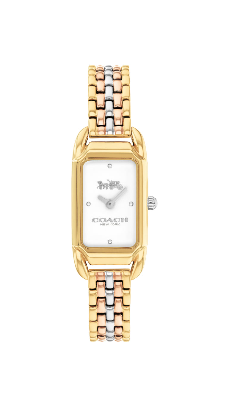 COACH CADIE WHITE DIAL WITH TRI-TONE BRACELET LADIES WATCH