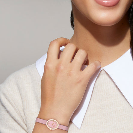 COACH SAMMY LACQUERED PINK DIAL WITH PINK LEATHER STRAP LADIES WATCH
