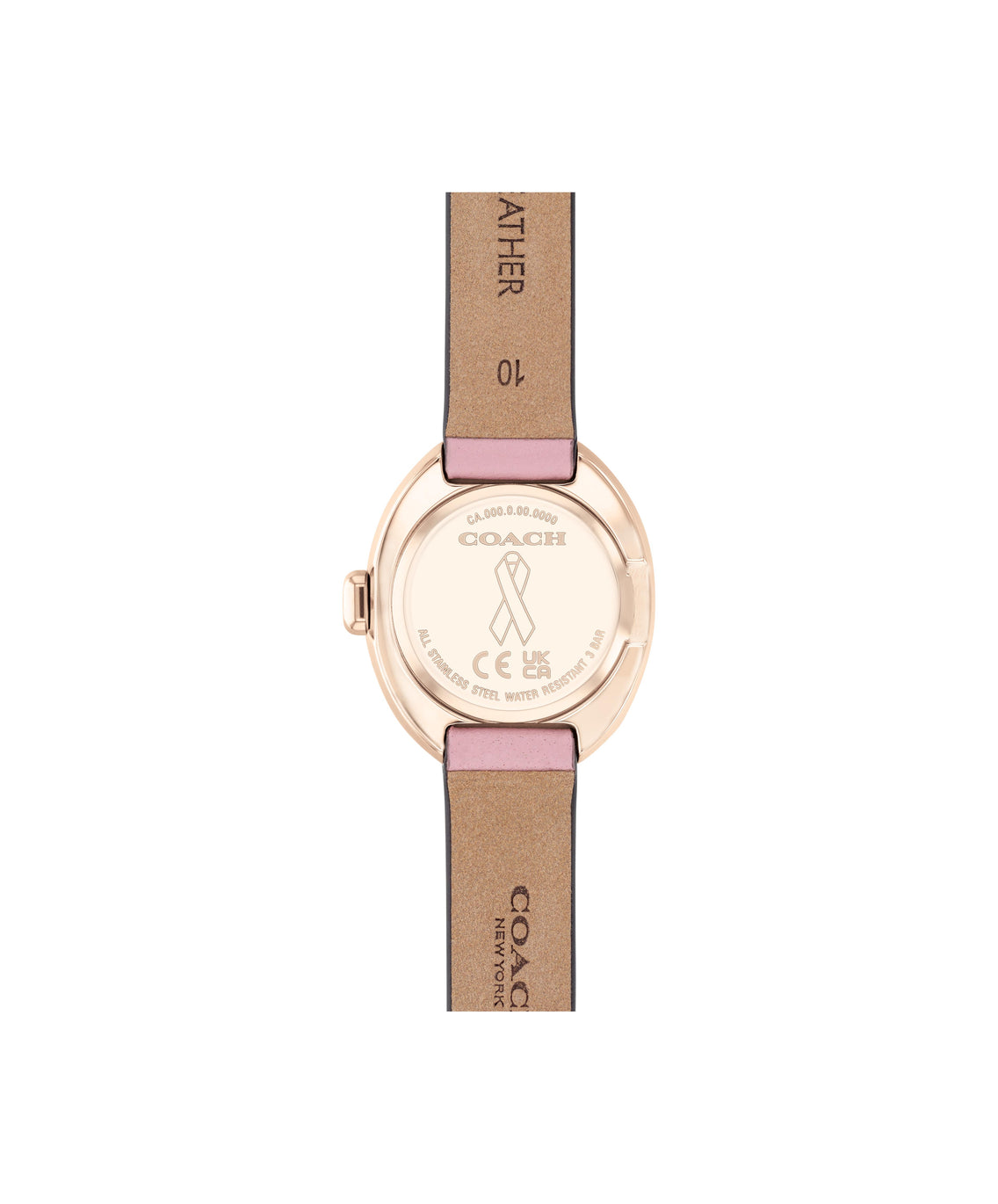 COACH SAMMY LACQUERED PINK DIAL WITH PINK LEATHER STRAP LADIES WATCH