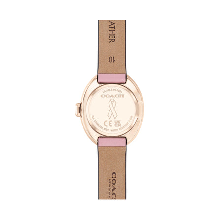 COACH SAMMY LACQUERED PINK DIAL WITH PINK LEATHER STRAP LADIES WATCH